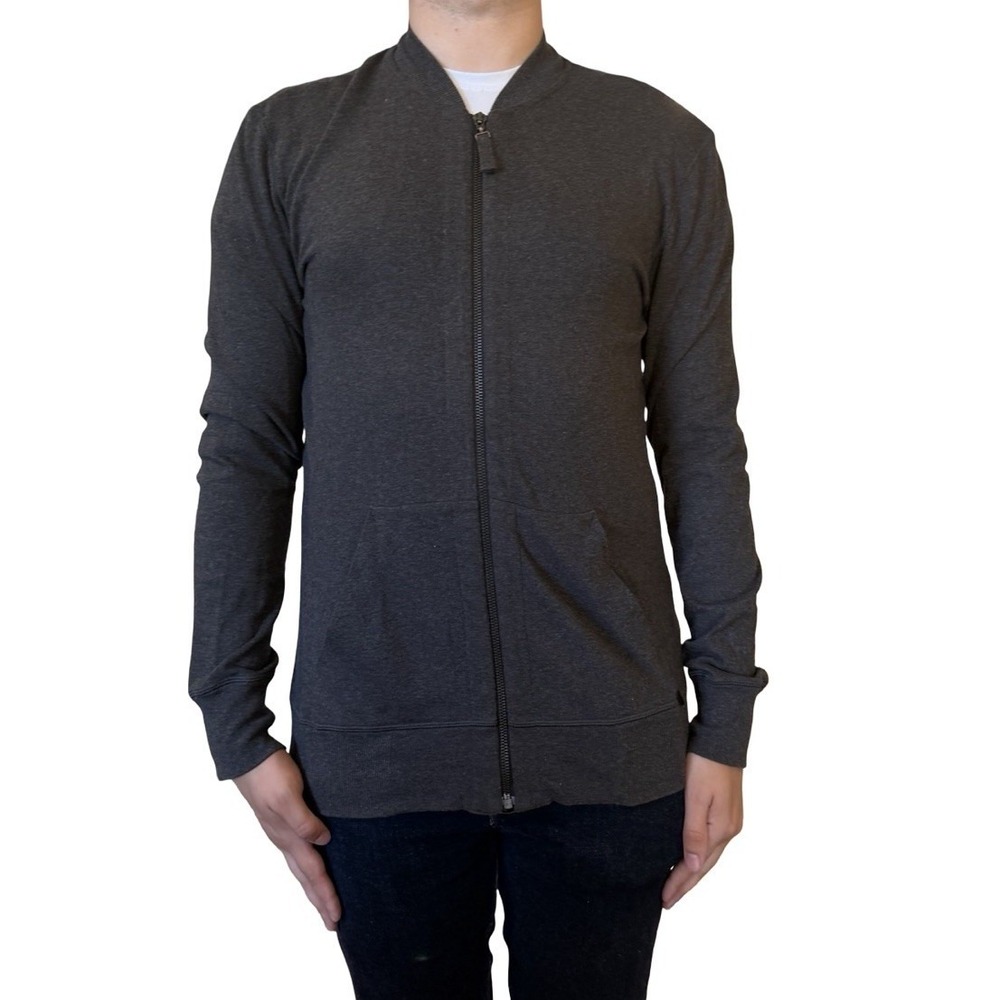 Hanro Switzerland Zip Cardigan Sweater‎ Gray Cotton Smart Casual Minimalism M
